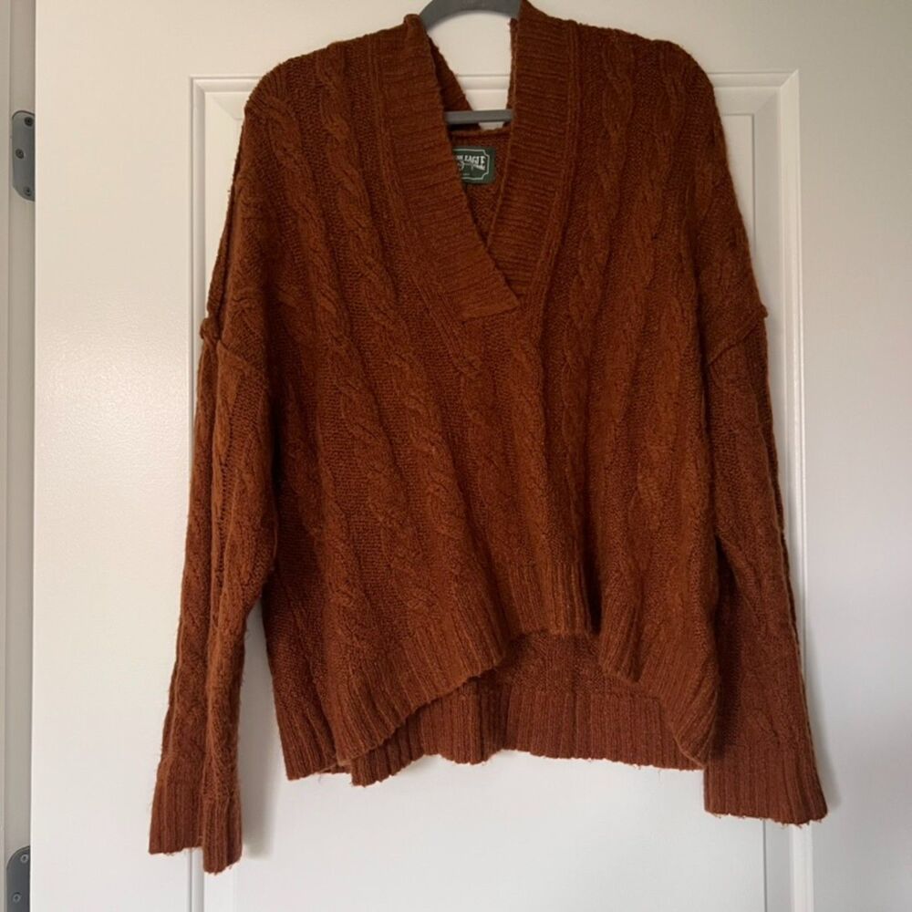 American Eagle Brown Hooded Sweater - Knit Hoodie